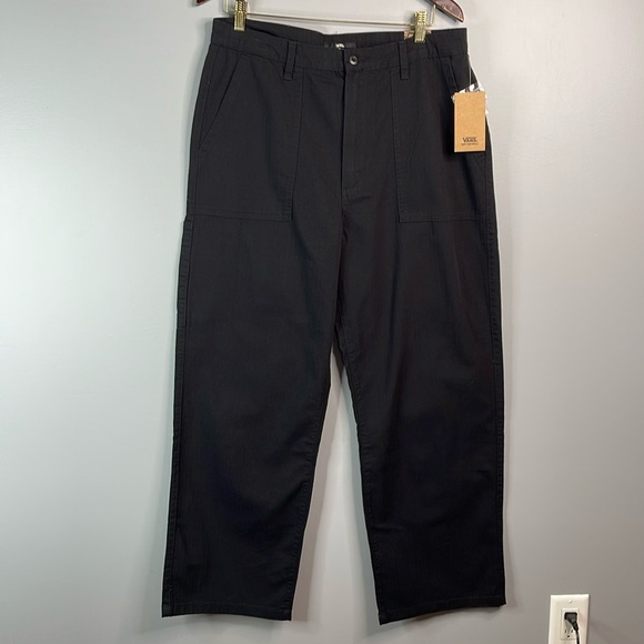 Vans NWT Union Relaxed Carpenter Pants Black Utility Wide Leg High Waist Size 30 - Picture 12 of 12